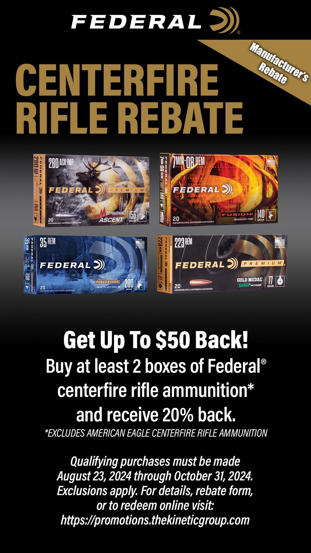 Federal Centerfire Rifle Ammo Rebate 2024